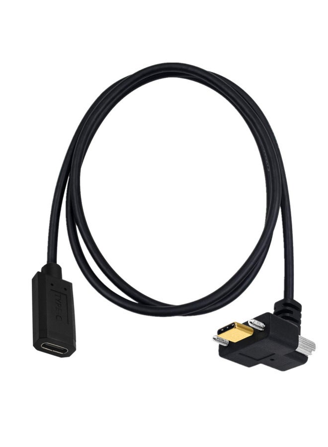Positive Bend Gold Plated Head Standard 16 Core USB3.1type-C Male To Female With Fixed Screws 10Gpbs Data Cable-Color:C Female Turn C Fair Bending With Double Screws - Image 1